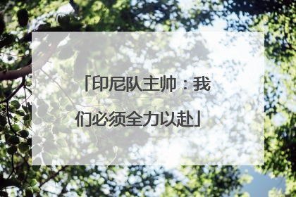 印尼队主帅：我们必须全力以赴