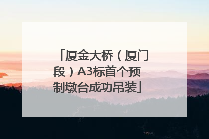 厦金大桥（厦门段）A3标首个预制墩台成功吊装