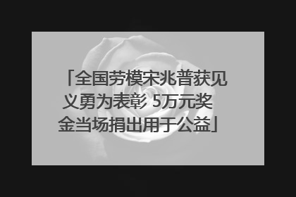 全国劳模宋兆普获见义勇为表彰 5万元奖金当场捐出用于公益