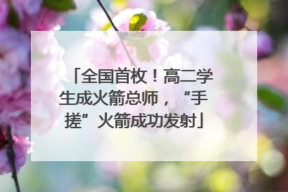 全国首枚！高二学生成火箭总师，“手搓”火箭成功发射