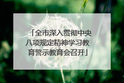 全市深入贯彻中央八项规定精神学习教育警示教育会召开