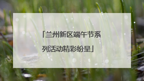 兰州新区端午节系列活动精彩纷呈