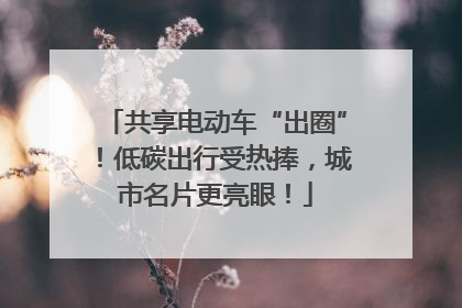 共享电动车“出圈”！低碳出行受热捧，城市名片更亮眼！