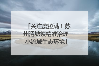 关注度拉满！苏州渭塘镇精准治理小流域生态环境
