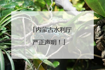 内蒙古水利厅严正声明！