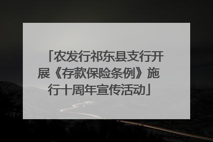 农发行祁东县支行开展《存款保险条例》施行十周年宣传活动