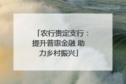 农行贵定支行：提升普惠金融 助力乡村振兴