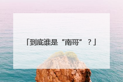 到底谁是“南哥”？