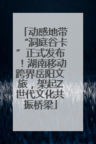 动感地带“洞庭谷卡”正式发布！湖南移动跨界岳阳文旅，架起Z世代文化共振桥梁