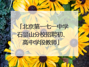 北京第一七一中学石景山分校招聘初、高中学段教师