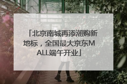北京南城再添潮购新地标，全国最大京东MALL端午开业