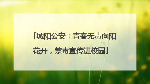 城阳公安：青春无毒向阳花开，禁毒宣传进校园