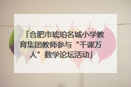 合肥市琥珀名城小学教育集团教师参与“千课万人”数学论坛活动