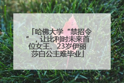 哈佛大学“禁招令”，让比利时未来首位女王、23岁伊丽莎白公主难毕业