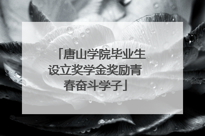 唐山学院毕业生设立奖学金奖励青春奋斗学子
