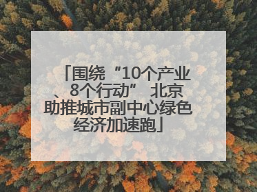 围绕“10个产业、8个行动” 北京助推城市副中心绿色经济加速跑