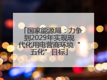 国家能源局：力争到2029年实现现代化用电营商环境“五化”目标