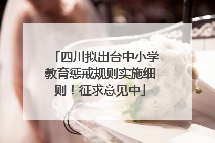 四川拟出台中小学教育惩戒规则实施细则！征求意见中