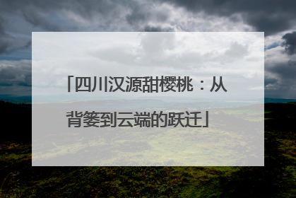 四川汉源甜樱桃：从背篓到云端的跃迁