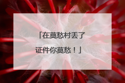 在莫愁村丢了证件你莫愁！