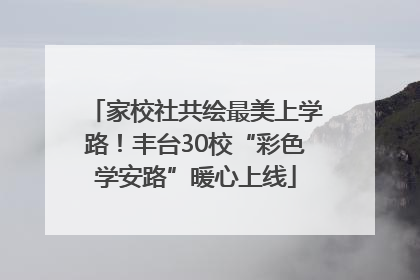 家校社共绘最美上学路！丰台30校“彩色学安路”暖心上线