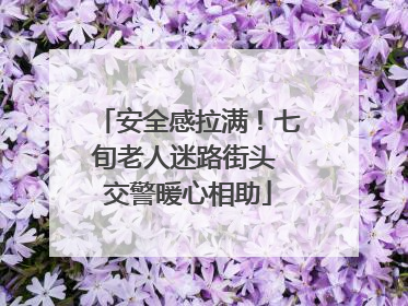 安全感拉满！七旬老人迷路街头 交警暖心相助