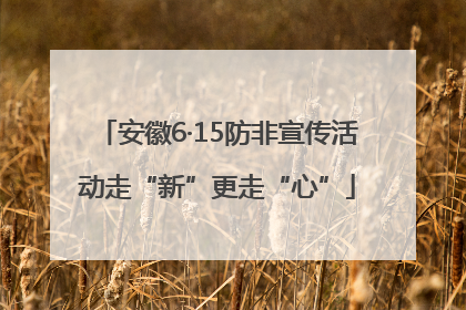 安徽6·15防非宣传活动走“新”更走“心”