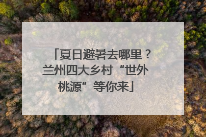 夏日避暑去哪里？兰州四大乡村“世外桃源”等你来