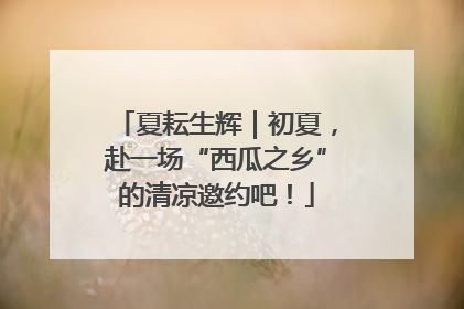 夏耘生辉｜初夏，赴一场“西瓜之乡”的清凉邀约吧！