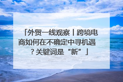 外贸一线观察丨跨境电商如何在不确定中寻机遇？关键词是“新”