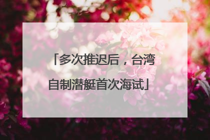 多次推迟后，台湾自制潜艇首次海试