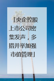 央企控股上市公司密集发声，多措并举加强市值管理