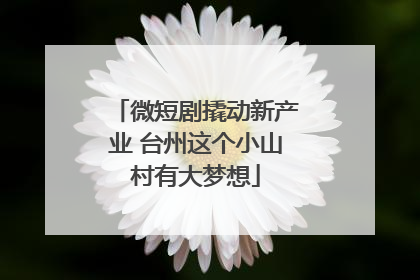 微短剧撬动新产业 台州这个小山村有大梦想