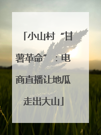 小山村“甘薯革命”：电商直播让地瓜走出大山
