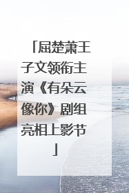 屈楚萧王子文领衔主演《有朵云像你》剧组亮相上影节