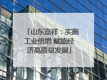 山东嘉祥：实施工业倍增 赋能经济高质量发展