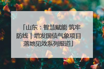 山东：智慧赋能 筑牢防线｜增发国债气象项目落地见效系列报道