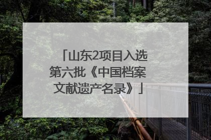 山东2项目入选第六批《中国档案文献遗产名录》