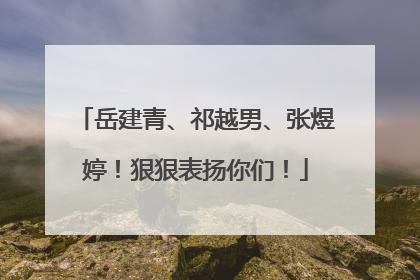 岳建青、祁越男、张煜婷！狠狠表扬你们！