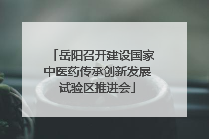 岳阳召开建设国家中医药传承创新发展试验区推进会