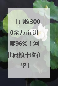 已收3000余万亩 进度96%！河北夏粮丰收在望