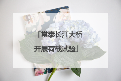常泰长江大桥开展荷载试验