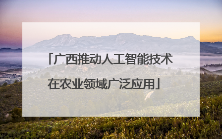 广西推动人工智能技术在农业领域广泛应用