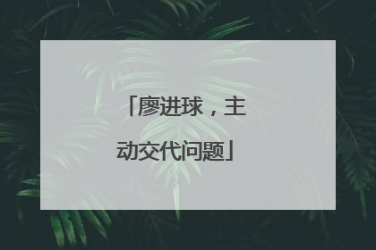 廖进球，主动交代问题