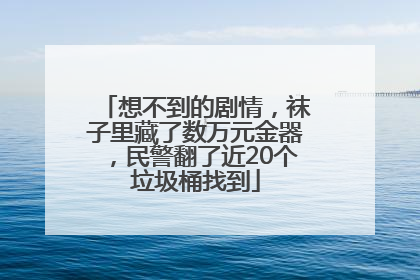 想不到的剧情，袜子里藏了数万元金器，民警翻了近20个垃圾桶找到