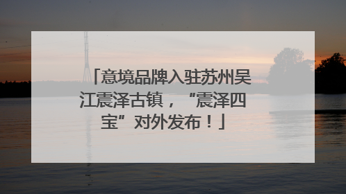 意境品牌入驻苏州吴江震泽古镇，“震泽四宝”对外发布！