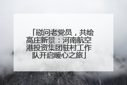 慰问老党员，共绘高庄新景：河南航空港投资集团驻村工作队开启暖心之旅