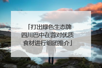 打出绿色生态牌 四川巴中在蓉对优质食材进行组团推介