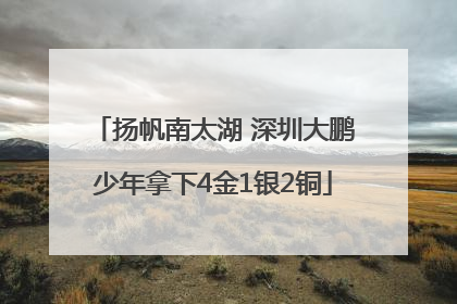 扬帆南太湖 深圳大鹏少年拿下4金1银2铜