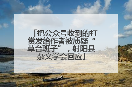 把公众号收到的打赏发给作者被质疑“草台班子”，射阳县杂文学会回应